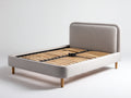 Camas dobles cama tapizada 200x160x105 cm color beige con cabecero acolchado para dormitorio estilo moderno
