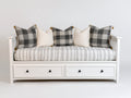 Sofás cama sofá cama convertible 200x90x85 cm color blanco con cajones de almacenamiento para salón estilo nórdico