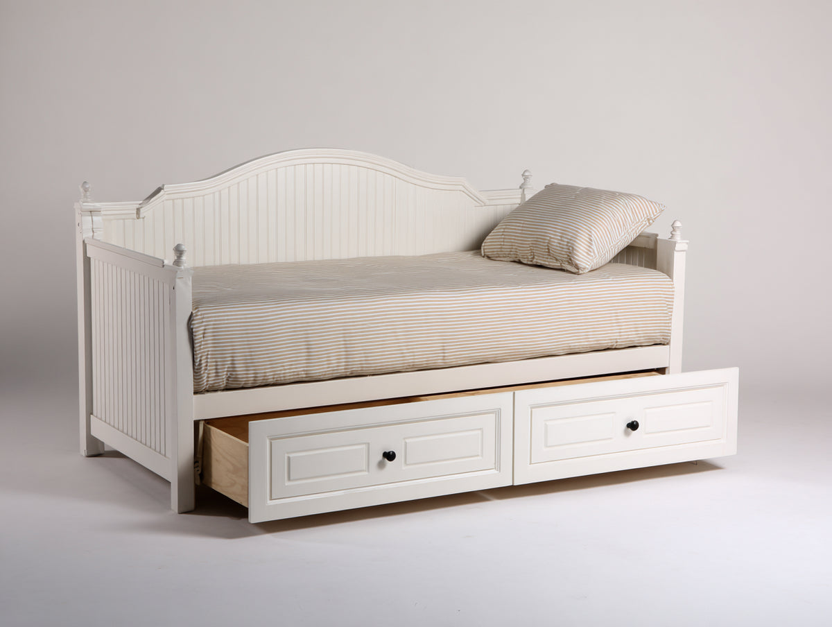 Sofás cama de madera - 205 x 100 x 95 cm - blanco - 2 cajones integrados - diseño clásico para dormitorio y salón