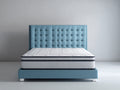 Camas dobles cama tapizada 200x160x110 cm color azul con cabecero acolchado para dormitorio estilo moderno