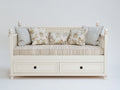 Sofás cama de madera - 200 x 95 x 90 cm - blanco - 2 cajones integrados - diseño clásico para salón y dormitorio