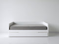 Sofás cama de madera 205 x 100 x 85 cm - blanco y gris - diseño compacto con cama auxiliar extraíble